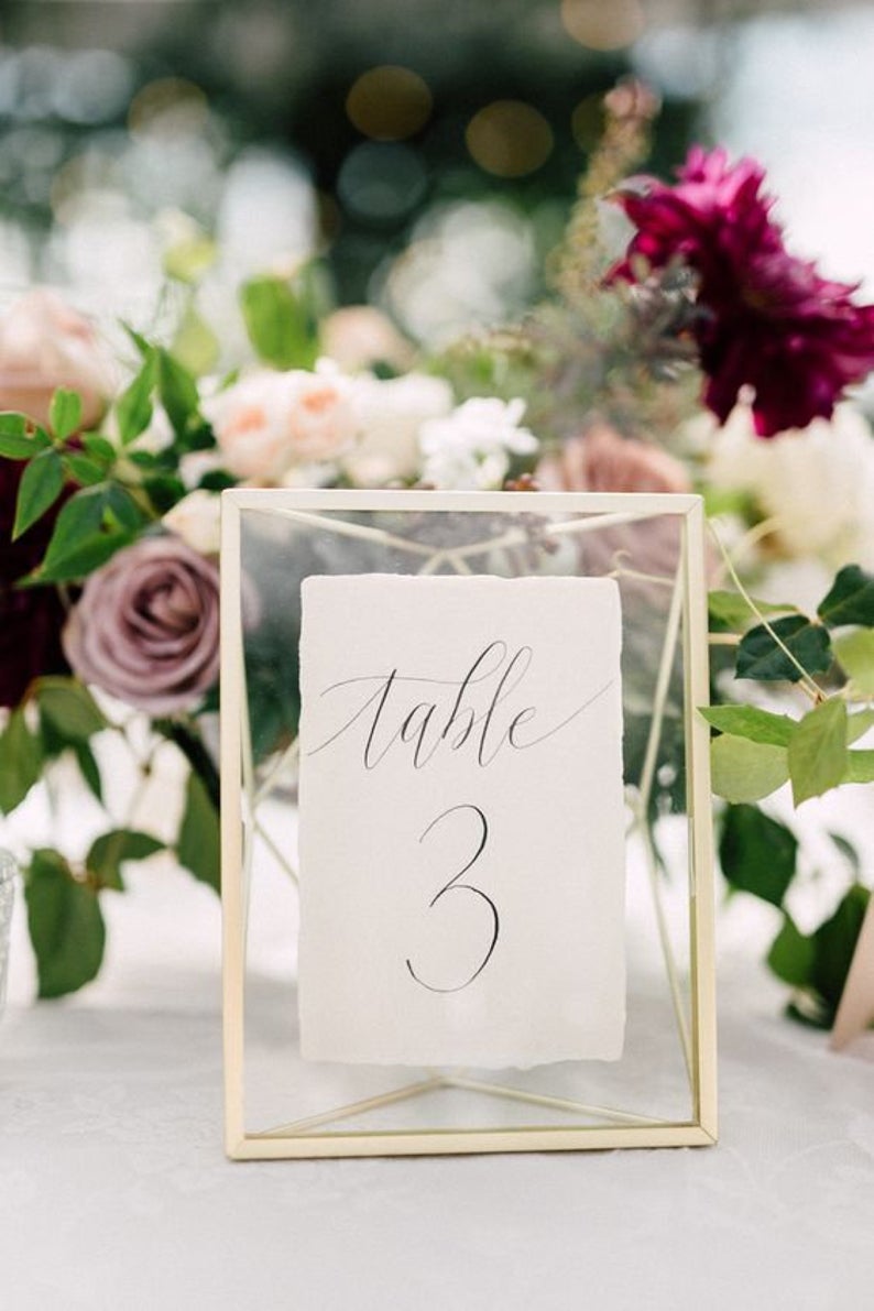 wedding table number geometric