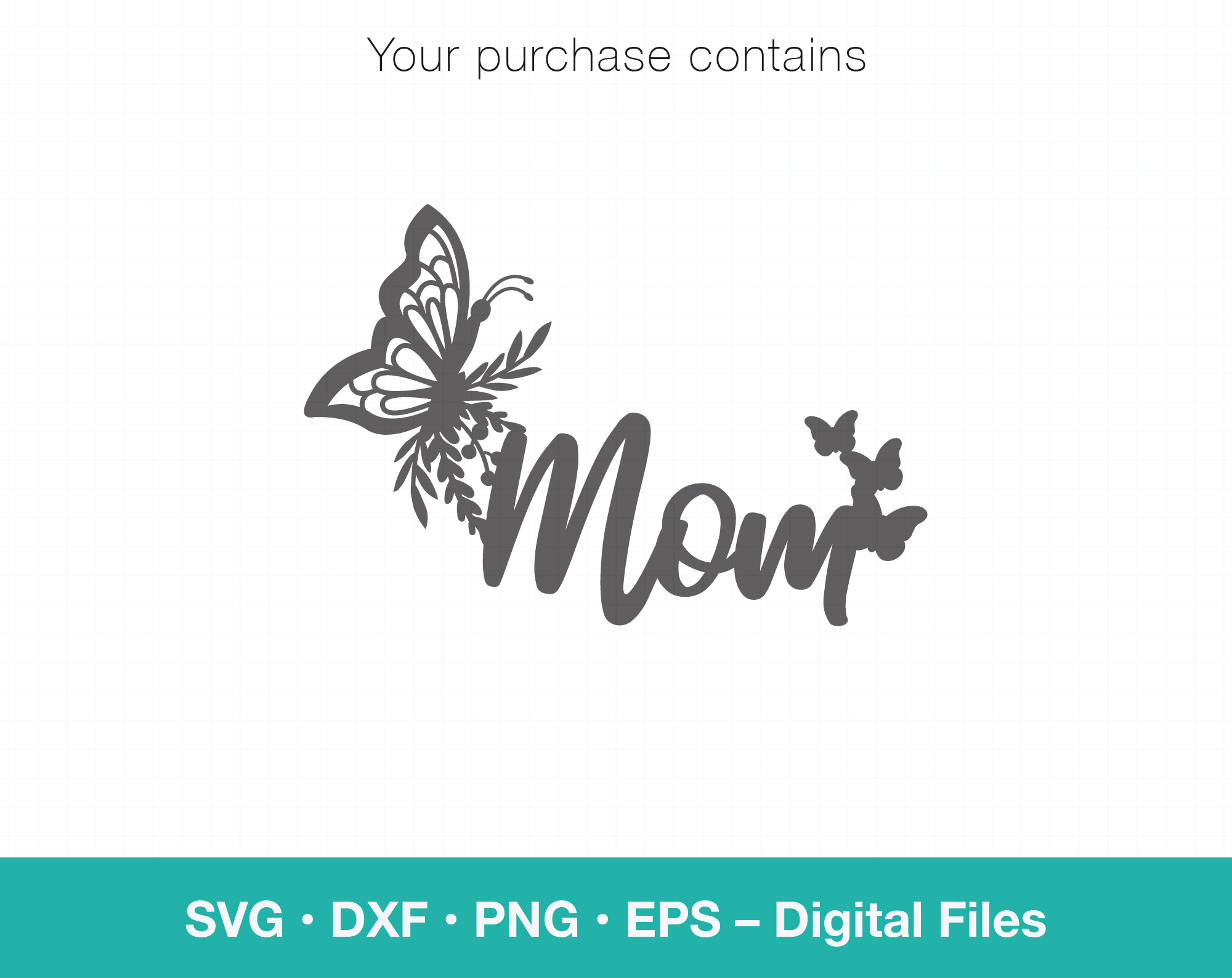Mom Butterfly SVG Cake Topper - Mockys